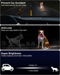 Dog Collar Light for Night Walking Clip On - Matte Black - image 3