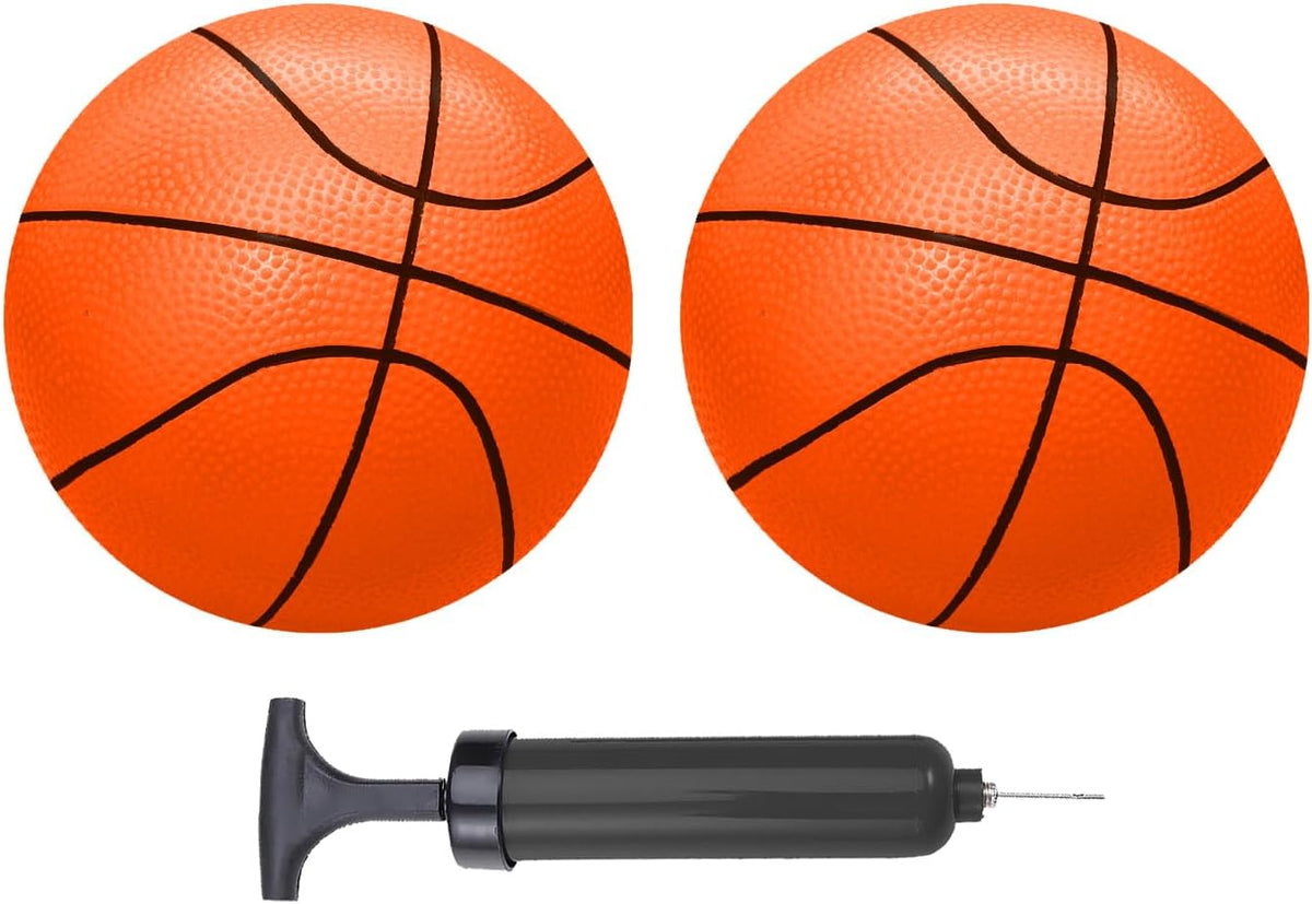ABAJI Mini Basketballs 2 Pack 5" Set with Pump Needle Durable - Orange