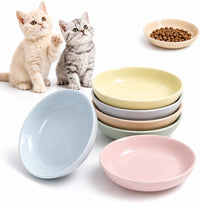 Ceramic Cat Food Bowls 6 Pack - Solid - Separate Pads