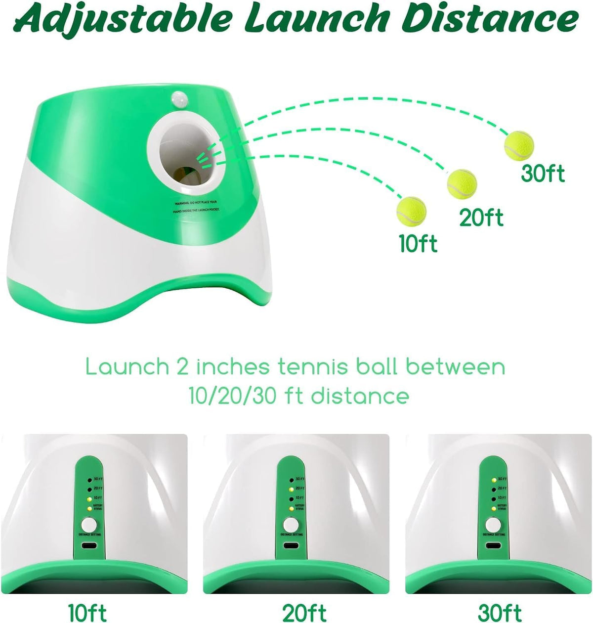 MEKAPLE Automatic Dog Ball Launcher - Launcher - Green - image 4