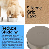 GORILLA GRIP Dog Bowl Set, Food Grade 304 Stainless Steel, 8 Cup - Beige / 4 Cup (Set of 2) - image 3