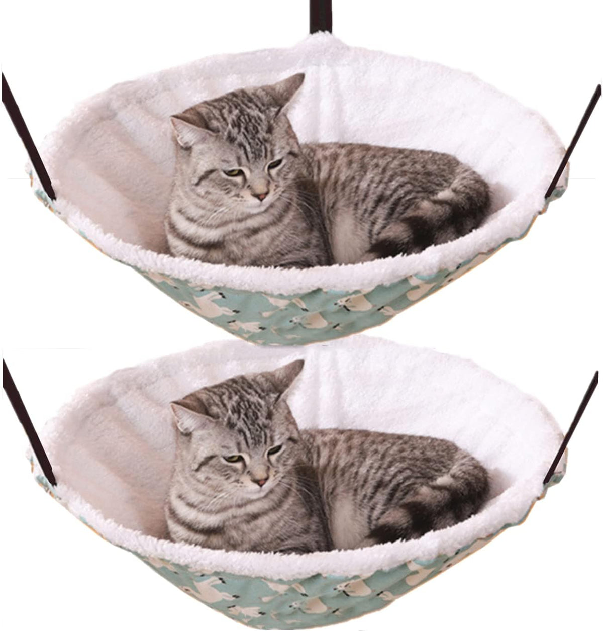 SHENGOCASE 2-Pack Cat Hammock Lounge Cat Hanging Bed for Cage Kennel - Cyan