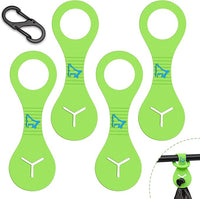 PuppyDoggy Dog Poop Bag Holder for Leash Waste Bag Carrier Dog Poop Bag Dispenser for Walking Running Bicycle Accessory 4 Pieces (Green)