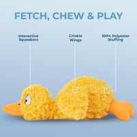 Best Pet Supplies Bunny Buddy Squeaky Plush Dog Toy, Beige - Ducky Doodle (Yellow) / Small - image 3