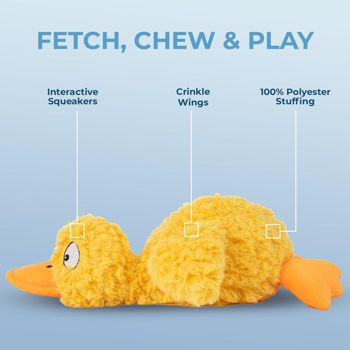 Best Pet Supplies Bunny Buddy Squeaky Plush Dog Toy, Beige - Ducky Doodle (Yellow) / Small - image 3