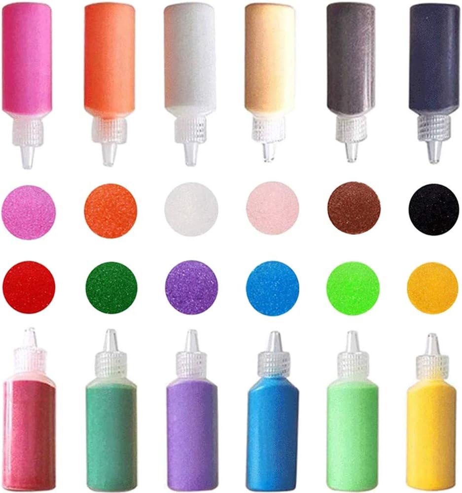 Panxxsen 24PCS Colored Art Sand Kit - 12 PCS - image 3