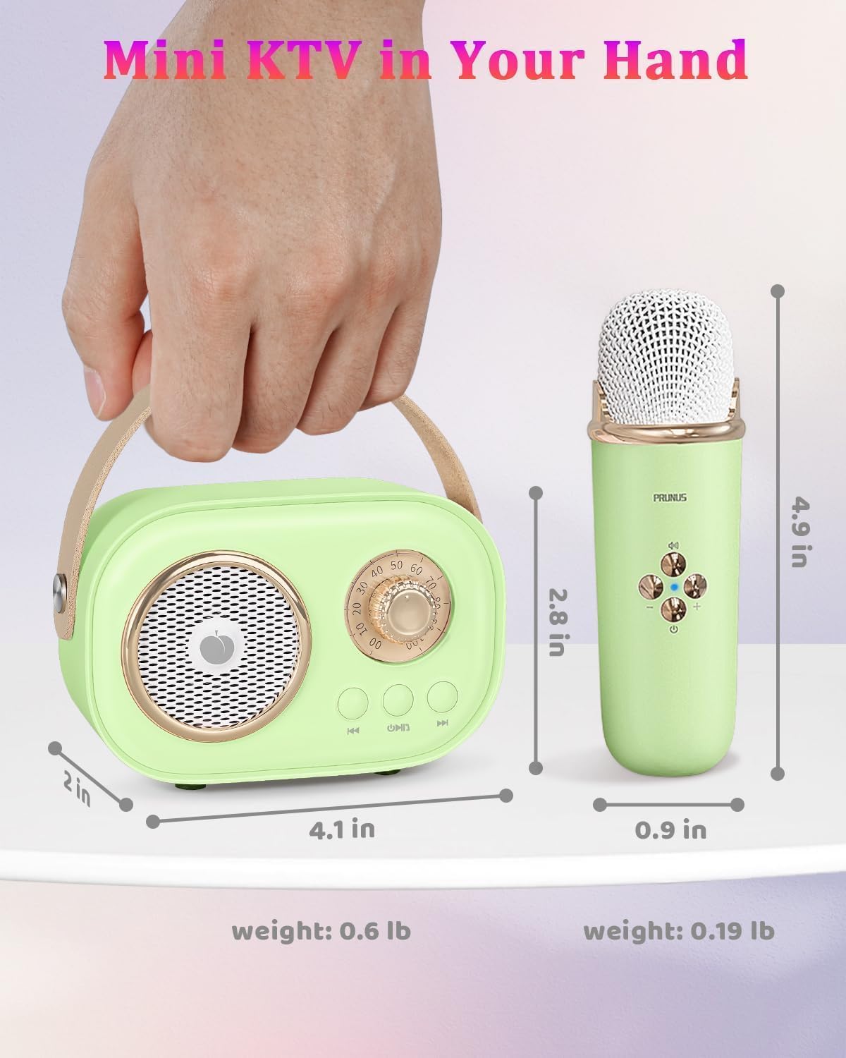 PRUNUS C20 Mini Karaoke Machine - C20-Green - image 4