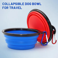 Dog Bowl Pet Collapsible Bowls - Small / Blue+Red - image 3