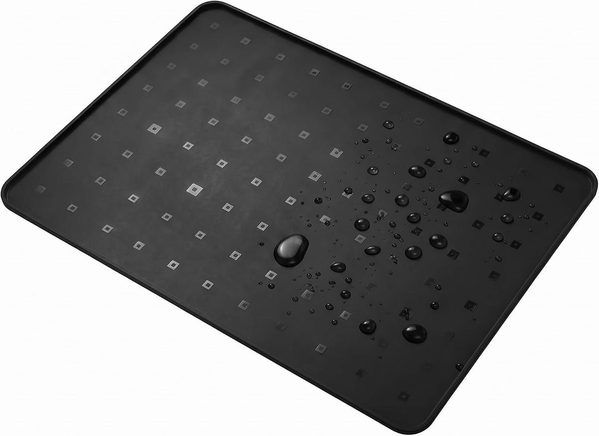 Silicone Pet Food Mat, Extra Large 34x22 Inch - Black / 26"L x 18"W