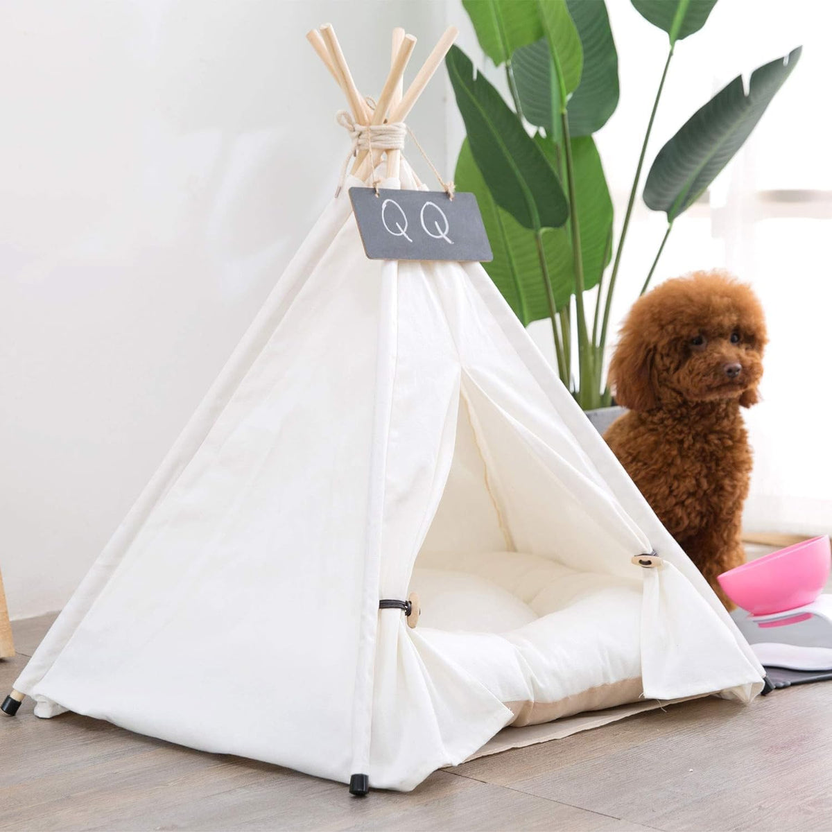 Scnbom Pet Teepee Dog & Puppy Cat Tents Tipi Bed Portable Houses – Essentials for Dogs - L:Size fits 15kg/33lbs (pets) - image 2