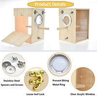 Bird Nest Box Parakeet Breeding Nest Box Bird Nest House Wooden - Large - image 4
