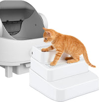 Adjustable Litter Box Step, Cat Ramp for Litter Box, 2 Steps - White / 3 step