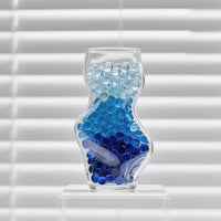 2.16LB Mix Colors Glass Beads Vase Filler Aquarium Gravel Decor Flat Glass Marbles Gems Pebbles Fish Tank Rocks Home Decorative Art Craft - 3 Colors Mixed