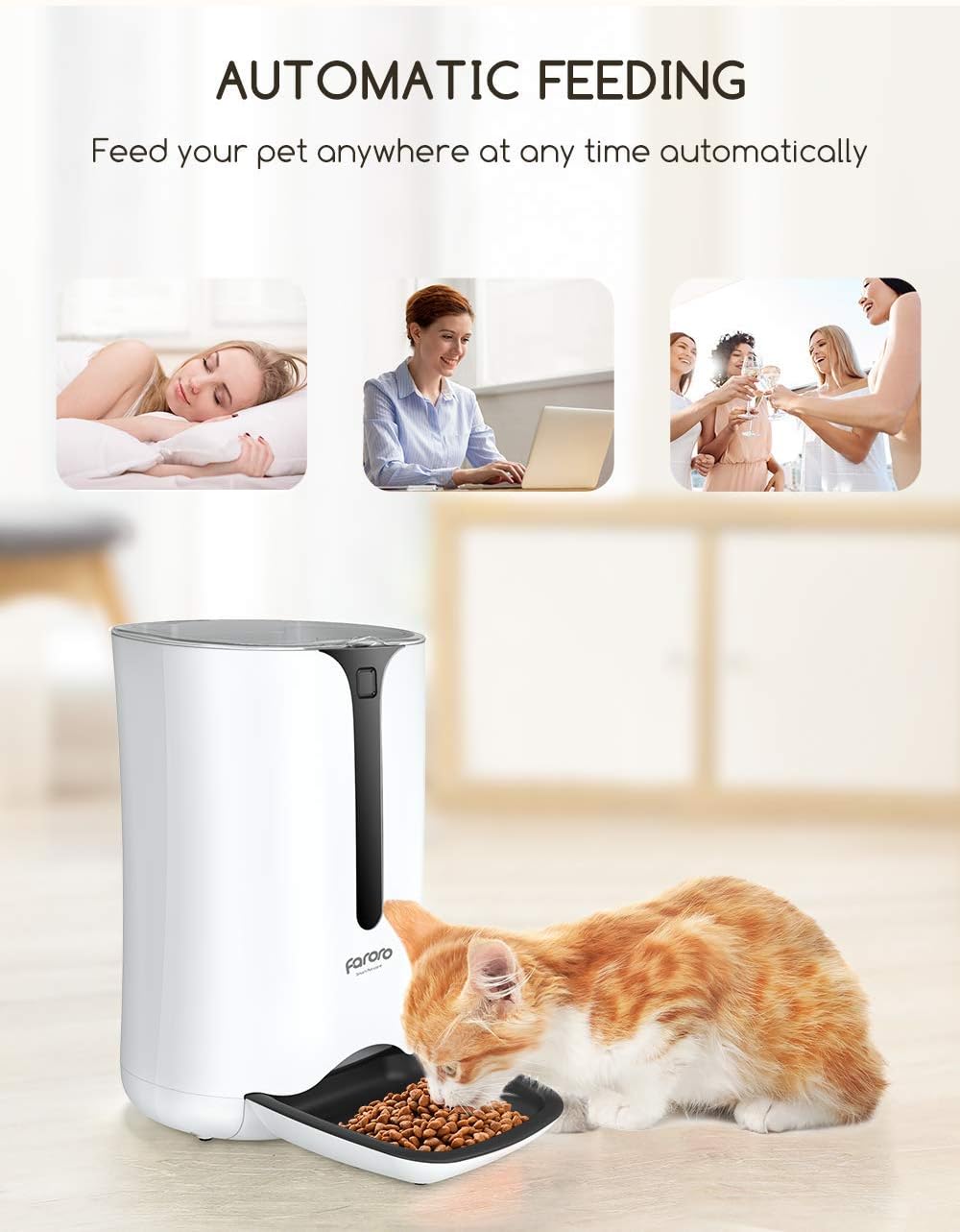 Automatic Cat Feeder with Camera, 3MP HD Video & Night Vision - 7L - image 4