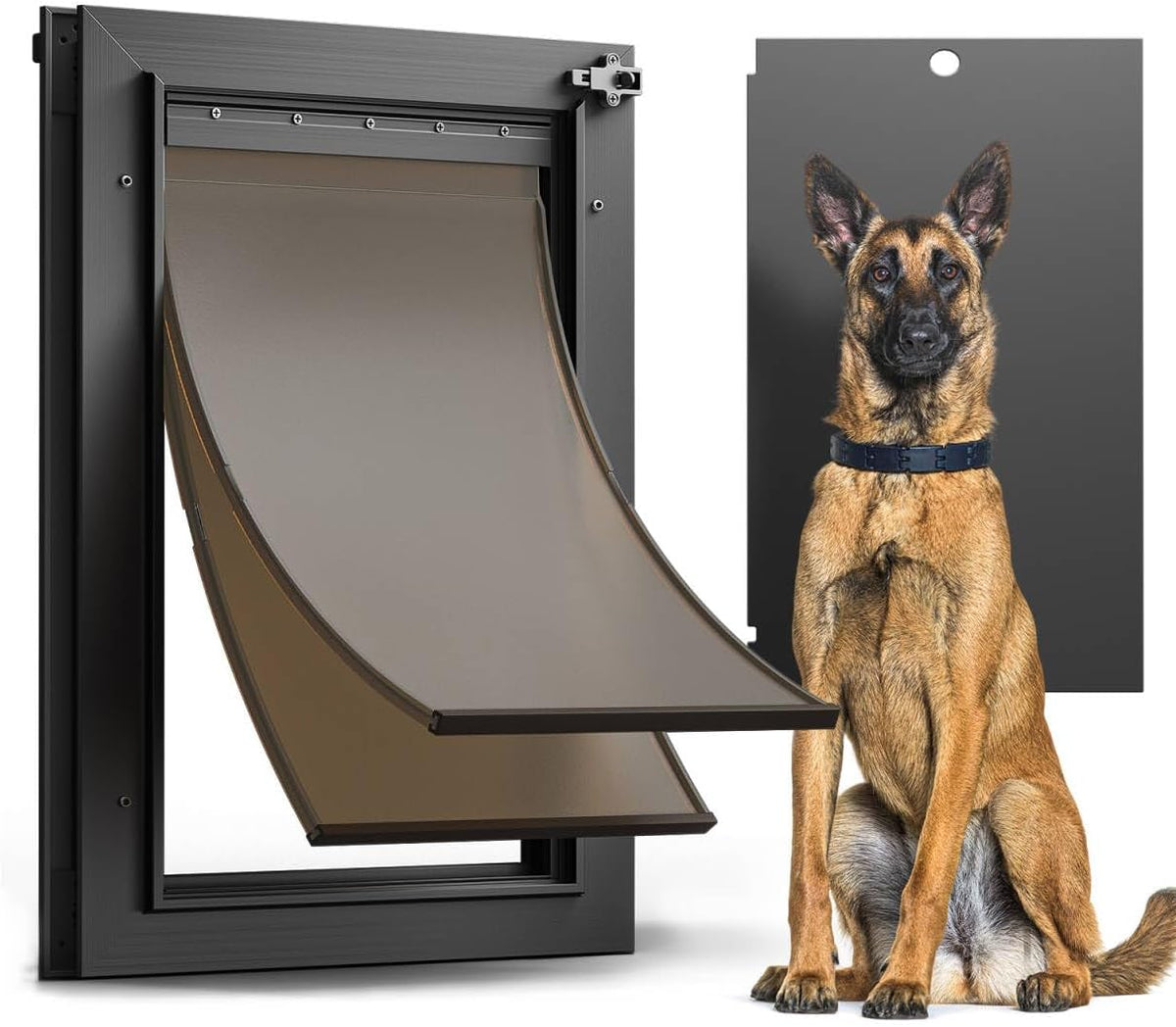 All Aluminum Dog Door for Exterior Door, Large Doggy Door - Large