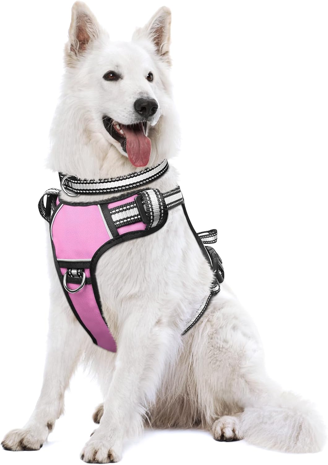 WINSEE Dog/Pet Harnesses No Pull with Dog Collar - X-Large / Pink