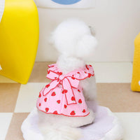 Dog Dresses for Small Dogs Girl Female Dog Cat Clothes Dress Cute - Pink and white / Medium (suggest 6.5-8.5 lbs) - image 2