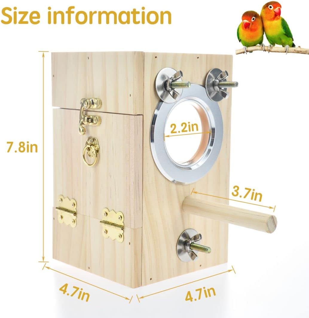 Bird Nest Box Parakeet Breeding Nest Box Bird Nest House Wooden - X-Small - image 2