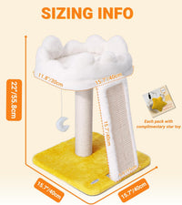 Cat Tree, Cloud Cat Tower with Soft Bed - 22" with Scratching Pad - image 2