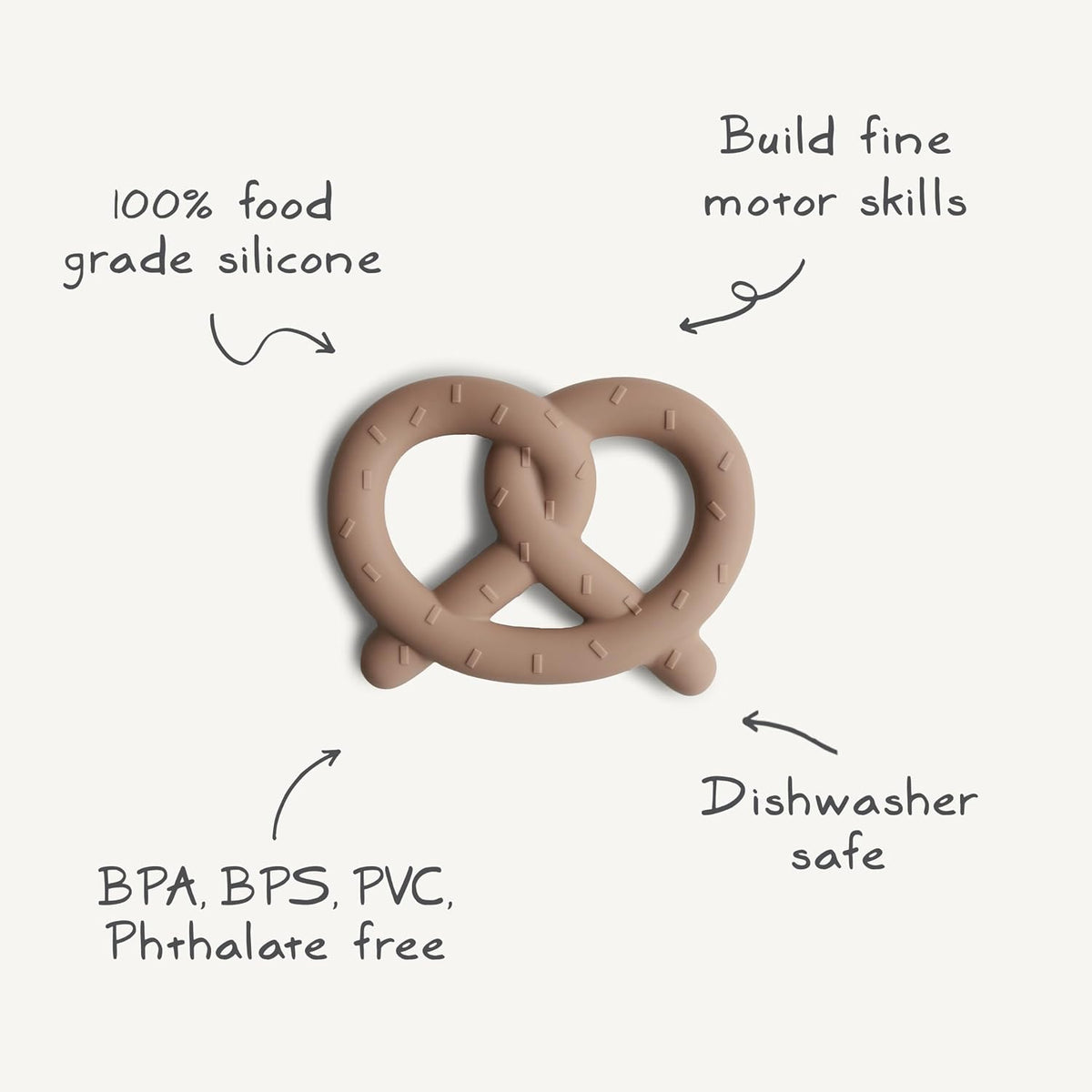 mushie Silicone Baby Teether Toy - Pretzel - image 2