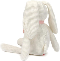 100% Organic Cotton Baby Toys White Bunny Rabbit Stuffed Animal for Newborn 7.1"