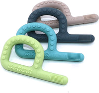 Teething Toys for Baby 3-6-12 Months 4 Pack P Shape - Blue/Khaki/Green/Gray - image 2