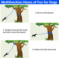 XiaZ Tug of War Dog Toy, Interactive Dogs Toy Bungee Hanging Tether with 2 Chew Rope Toys, Heavy - Blue - image 4
