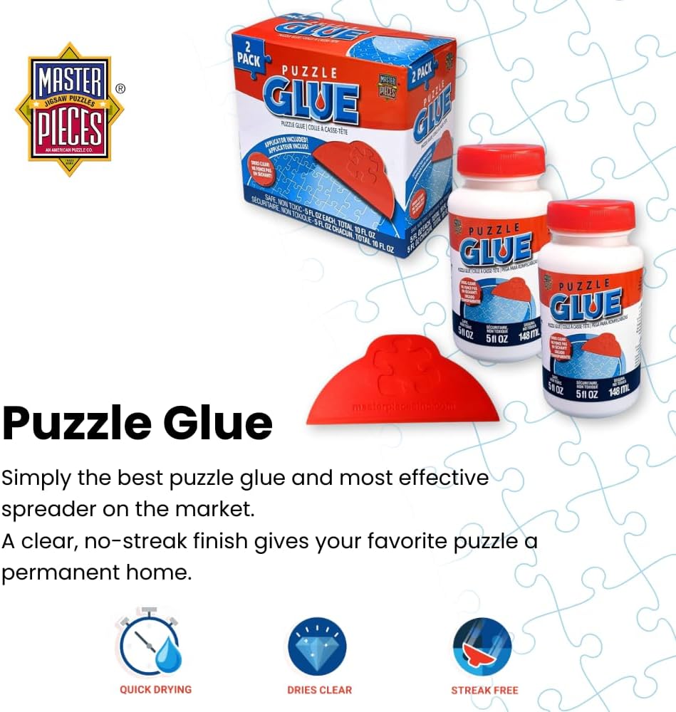 MasterPieces, Puzzle Glue with Wide Plastic Spreader - 2-Pack with Applicator - image 2