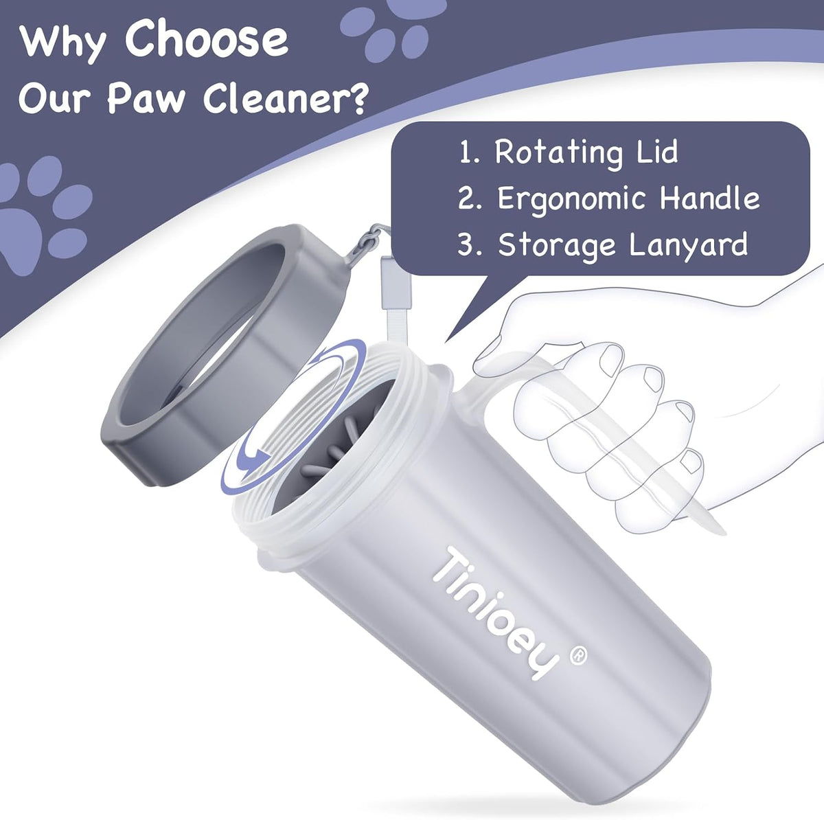 Paw Cleaner with Handle for Large Dogs - image 3
