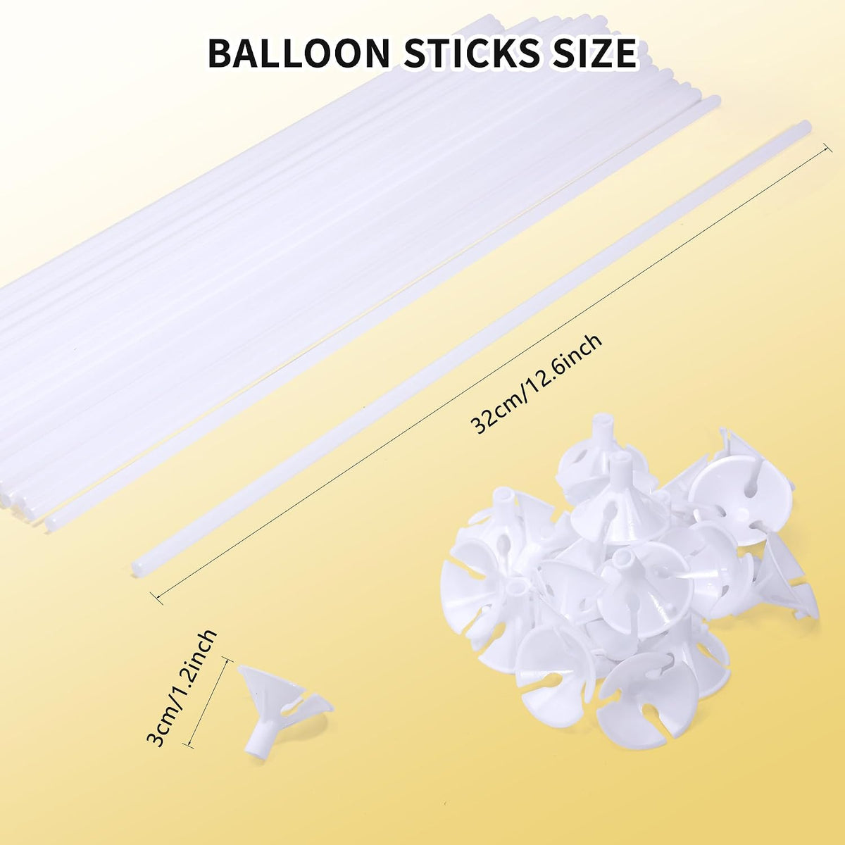 Pllieay 100 Pieces Balloon Sticks - 50pcs White Balloon Sticks - image 4