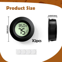 Reptile Thermometer and Humidity Gauge - 2PCS Rounded - image 2