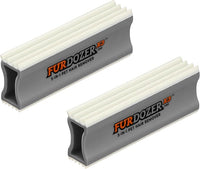 FurDozer X3 PRO Pet Hair Remover & Auto Detailing Tool - Cat & Dog Hair Remover for Carpet, Car Interior, Couch, Bedding, & Furniture - Reusable Pet Hair Removal Tool for Fur & Lint, 5" (Grey, 2-Pack)