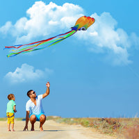 Xida rainbow octopus kite, a frameless ripstop polyester kite with flying line and handle - view 11