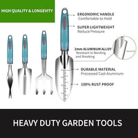 Garden Tool Set 9 PCS, Heavy Duty Gardening Hand Tools for Women, Durability Garden Tool Bag, Rust-Proof Aluminum Gardening Supplies, Ideal Gifts for Women and Men