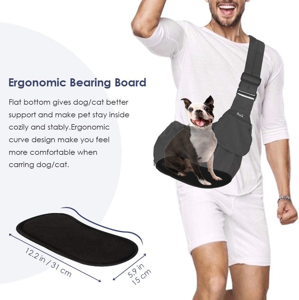 SlowTon Pet Carrier, Hard Bottom Support & Adjustable Padded Shoulder Strap – Essentials for Dogs - Black - image 3