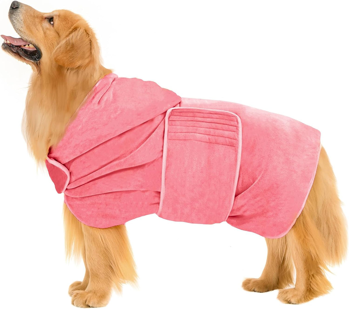 Avont Dog Bathrobe – Super Absorbent Quick-Dry Microfiber Hooded Robe – Essentials for Dogs - Pink / Medium
