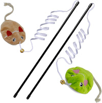 Interactive Cat Toy Wand with Catnip Mouse - 2 Pack Mouse