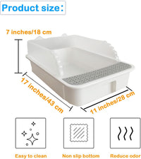 Open Cat Litter Box with High Side - 【White】 - image 2