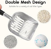 Cat Litter Scoop - Sturdy Mesh Scooper,Long Handle Cat Scooper,Aluminum Alloy Sifter Metal Scoop,Poop Sifting,Mesh shovel,Suitable for Cat Litter Box,Christmas GiftSuitable for Cat Litter Box