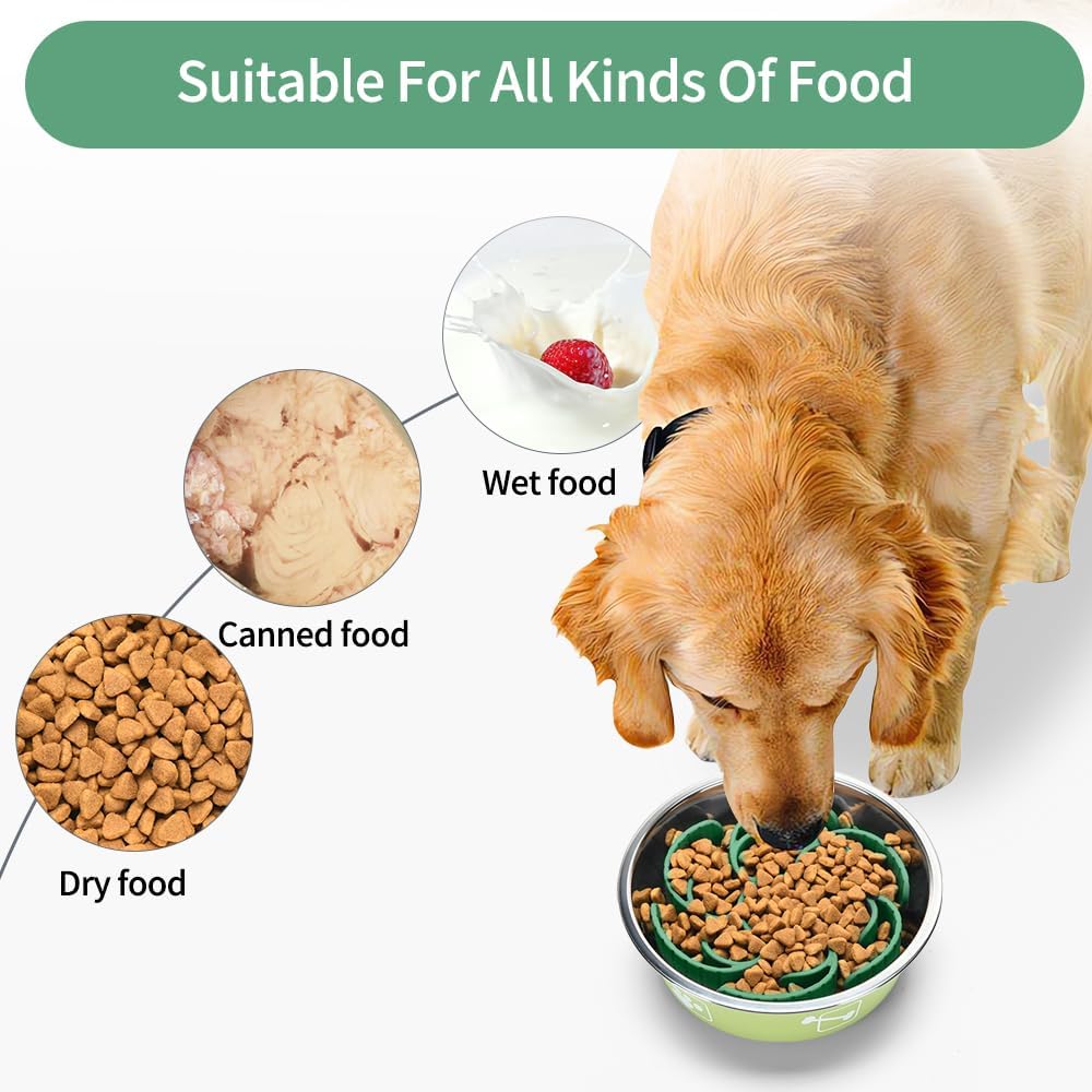 Slow Feeder Dog Bowls Insert - Green - image 4