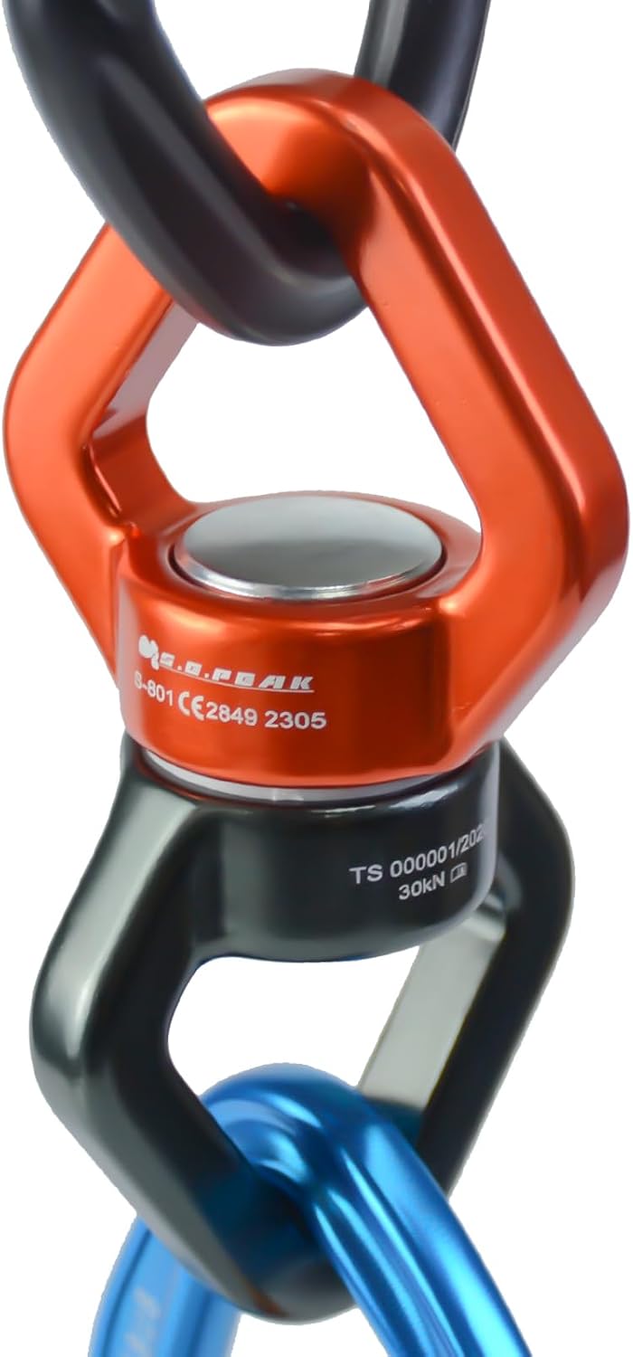 S.E.PEAK black anodized aluminum 35kN swing swivel with 360 degree rotation - view 10