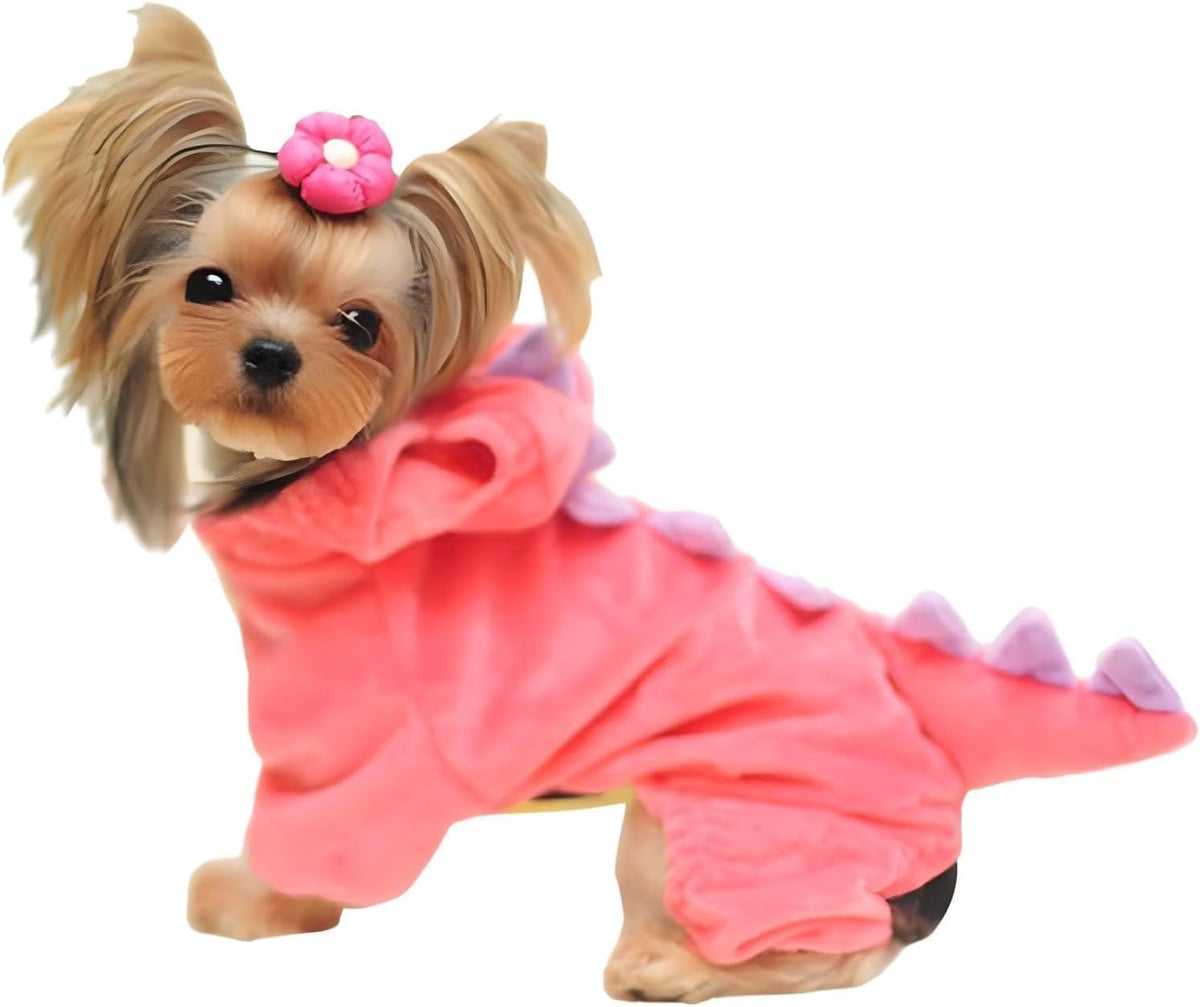 Hotumn Dinosaur Dog Halloween Costume Pet Dino Hoodie for Small Dogs – Essentials for Dogs - XX-Large / Pink