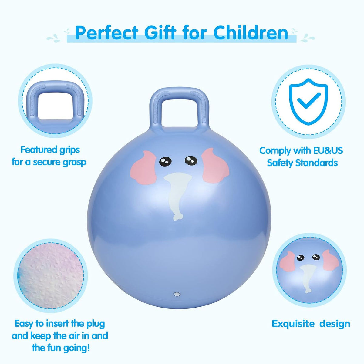 INPANY Bouncy Ball with Handle - Pink Elephant - image 3