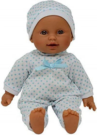 New York Doll Collection 11 inch soft body baby doll in polka dot onesie with pacifier and blanket - view 32