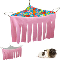 RIOUSSI Guinea Pig Hideout Hideaway Corner Fleece Toys Cage - Pink / Triangle