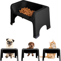 Fluff Trough Elevated Dog Bowl for Food - Small to Medium / Black