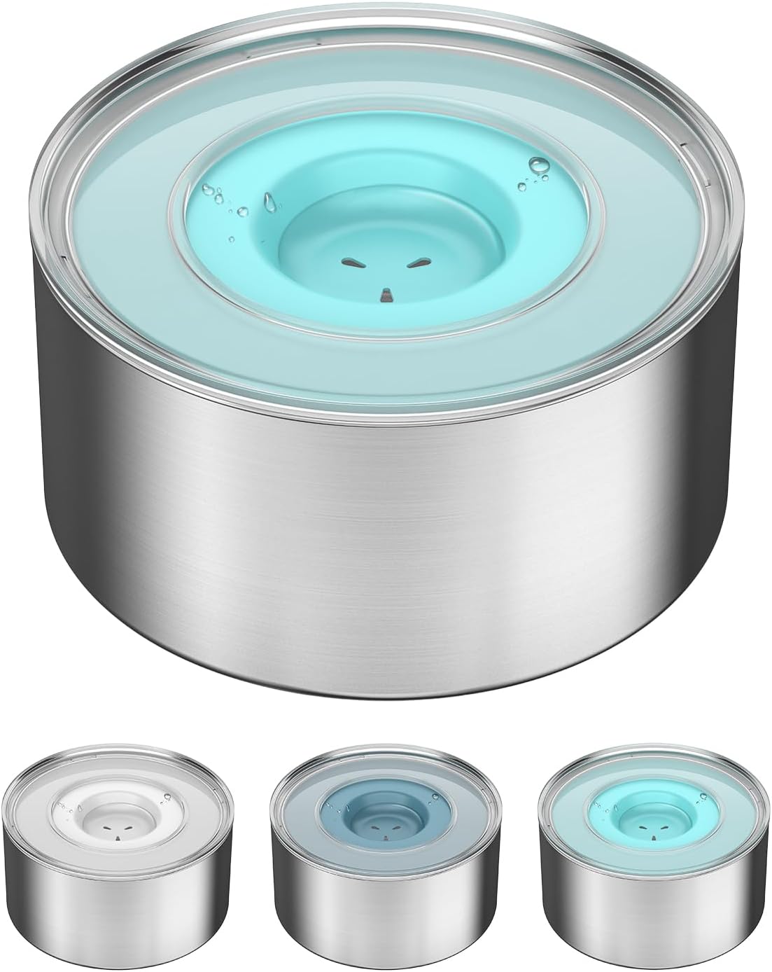 No Spill Dog Water Bowl-1Gallon, 304 Stainless Steel – Essentials for Dogs - Sky Blue