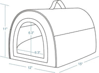 Jiupety Cozy Small Pet Dog House, 2 in 1 Puppy House, S Size for Cat and Puppy, Warm Cave Sleeping Nest for Cats and Dogs, S(15"×12"×11"), Up to 5.5 Lb, Brown
