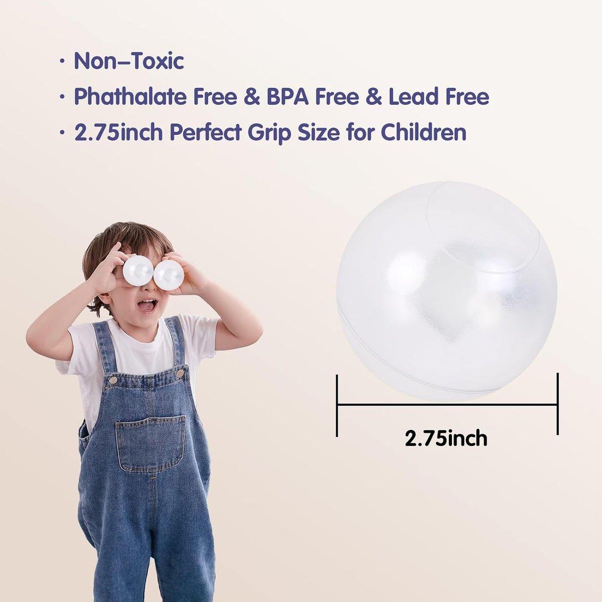 Guesvot 50 rainbow ball pit balls, 2.75 inch, with reusable storage bag - view 28
