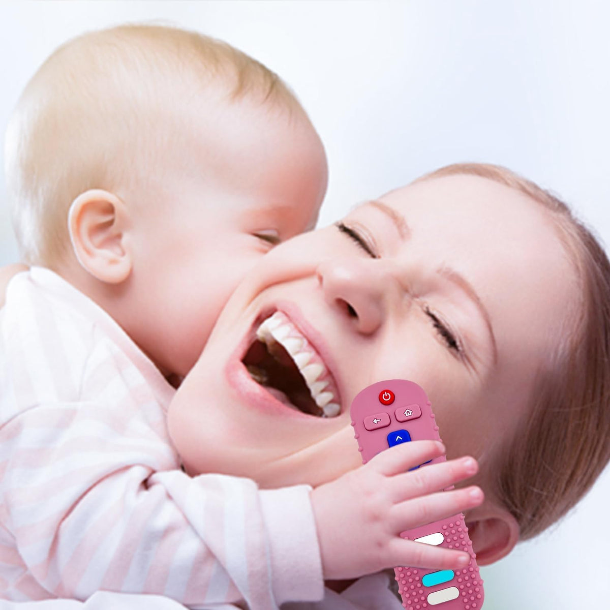 2Pcs Silicone Teething Toys - Rose Red - image 4
